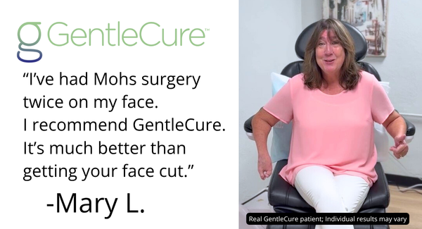 Smiling woman sitting in a GentleCure treatment chair